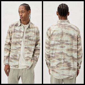 JOHN ELLIOTT Corpus Button Down Shirt ~ Marrin Camo Long Sleeve Large L NWT